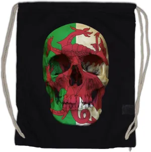 Classic Wales Skull Flag Drawstring Bag Gym Sack