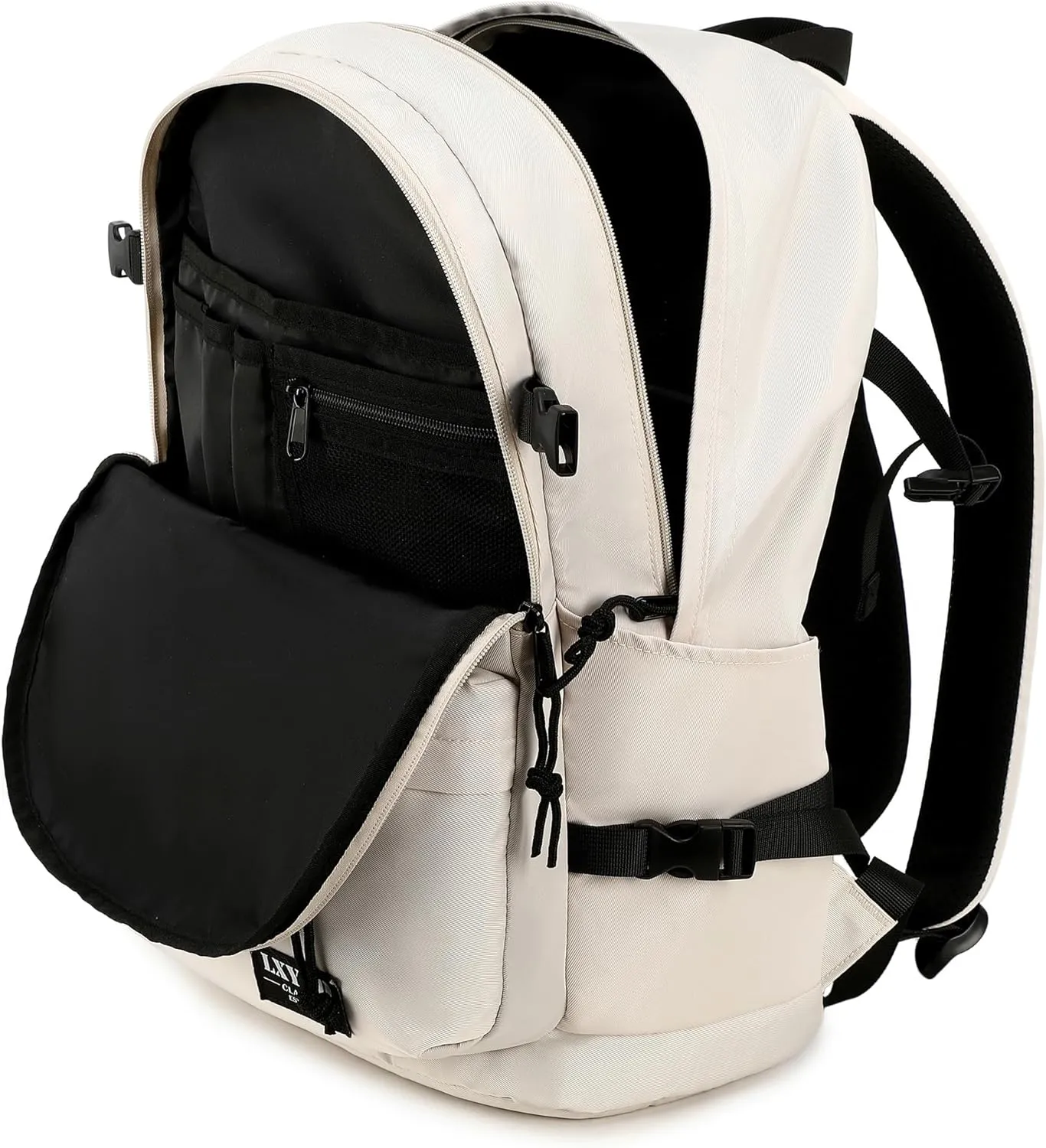 Classical Basic Laptop Backpack 15.6 Inch School Backpack College Backpacks Anti Theft Carry on Travel Backpack for Work,Casual Daypack for Boys Girls Teens (Beige)