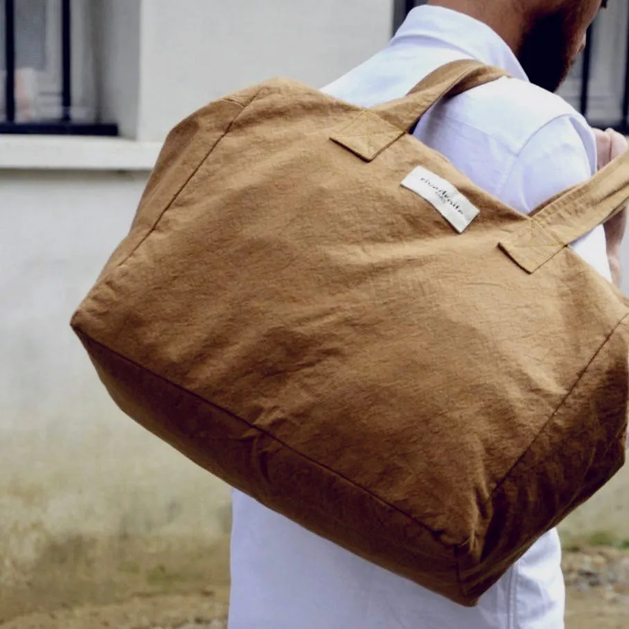 Célestin Camel Recycled Cotton Canvas 24-hr Bag