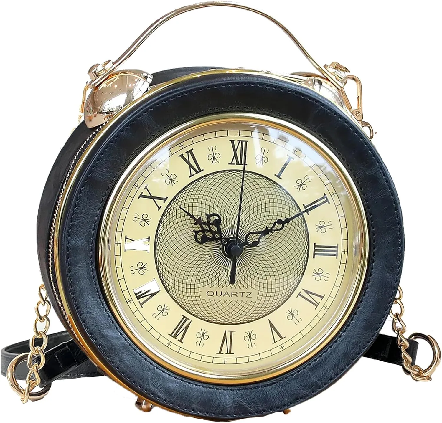 Clock Shaped Purse Women Classic Retro Handbag Crossbody Messenger Shoulder Bag Steampunk Unique Novelty Clock Bag