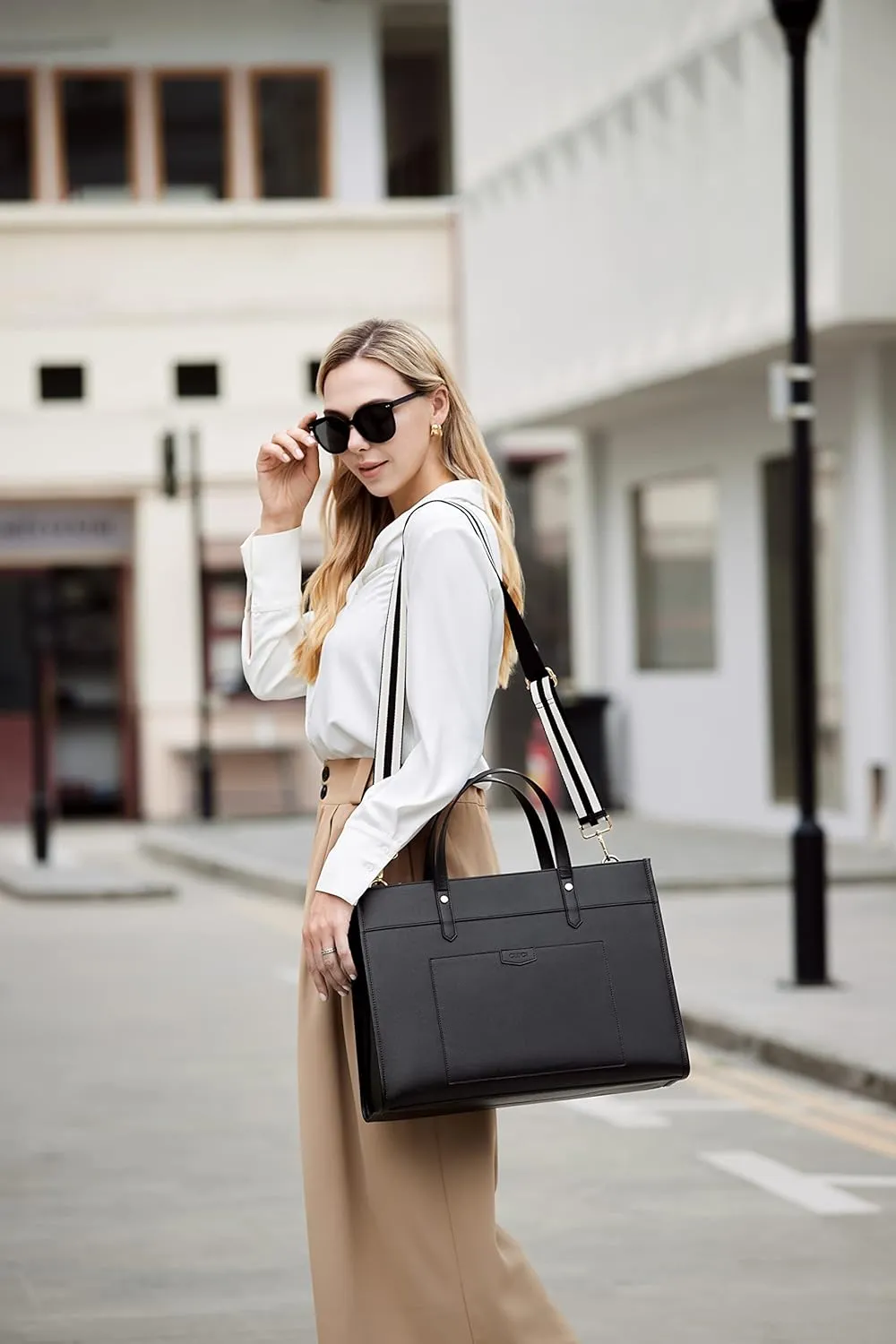 CLUCI Laptop Tote Bag for women 15.6 inch Computer Briefcase Leather Work Shoulder Bags Handbag for Office,School,Travel
