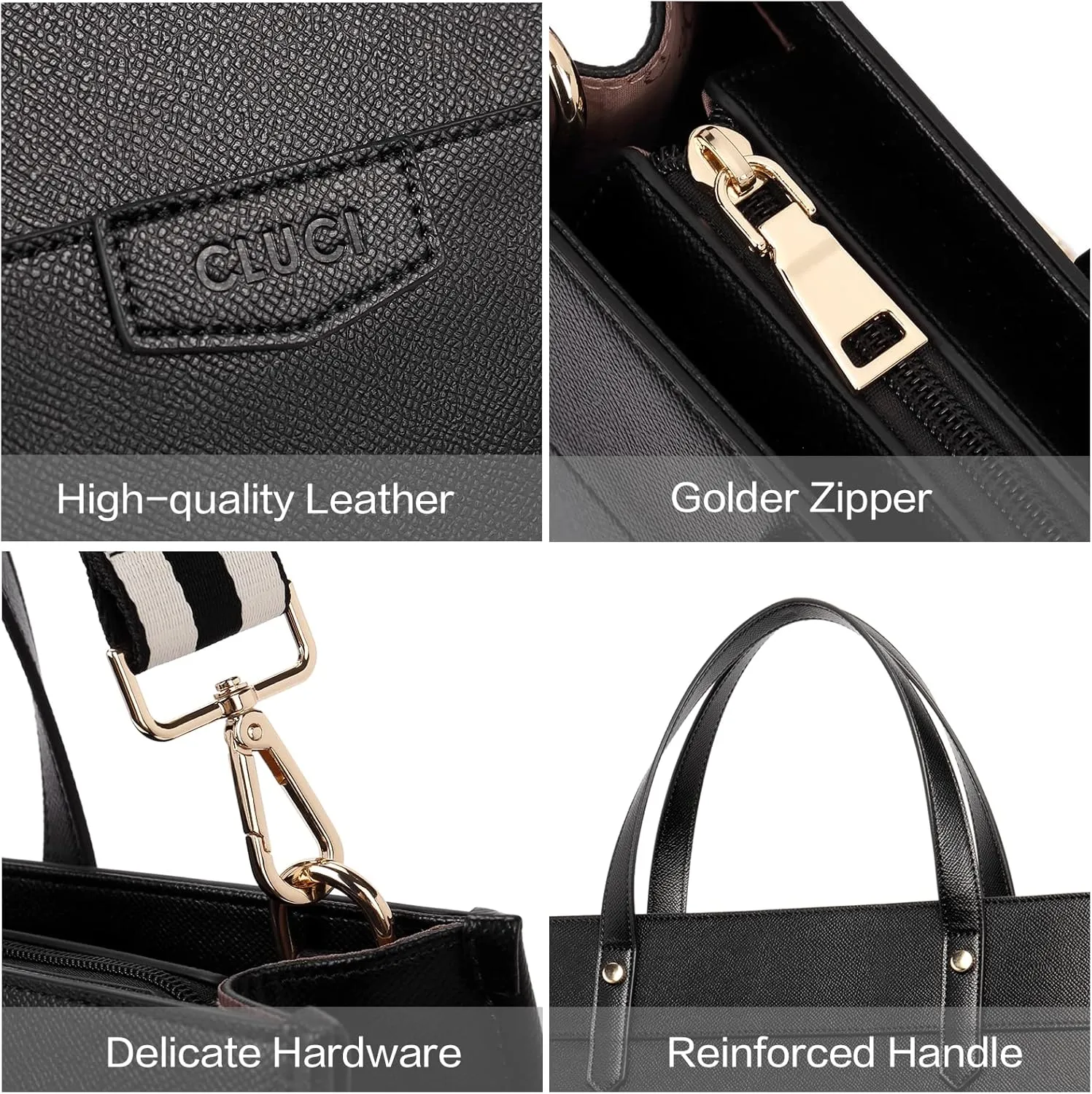 CLUCI Laptop Tote Bag for women 15.6 inch Computer Briefcase Leather Work Shoulder Bags Handbag for Office,School,Travel
