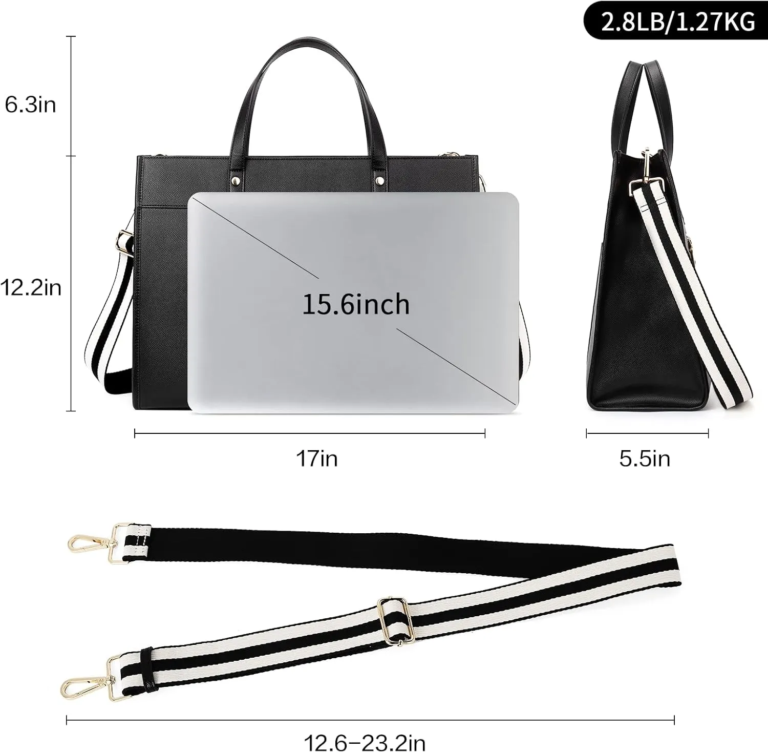 CLUCI Laptop Tote Bag for women 15.6 inch Computer Briefcase Leather Work Shoulder Bags Handbag for Office,School,Travel