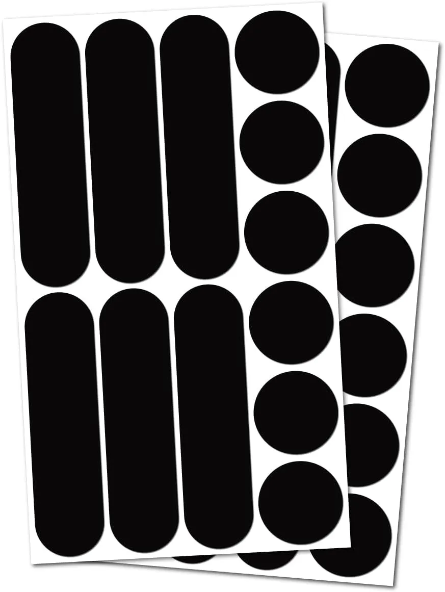 Éco MULTI, (2 Pack) 12 retro reflective stickers kit, Night high visibility safety, Universal adhesive for Bike/Stroller/Buggy/Helmet/Motorbike/Scooter/Toys, Black