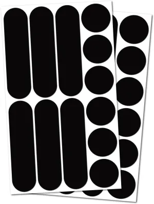 Éco MULTI, (2 Pack) 12 retro reflective stickers kit, Night high visibility safety, Universal adhesive for Bike/Stroller/Buggy/Helmet/Motorbike/Scooter/Toys, Black