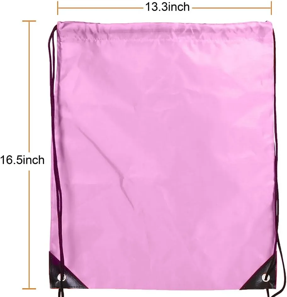 CODOBON 20 Pcs Drawstring Backpack Bulk Draw String Bags Cinch Polyester Bag for Gym Sport, Pink
