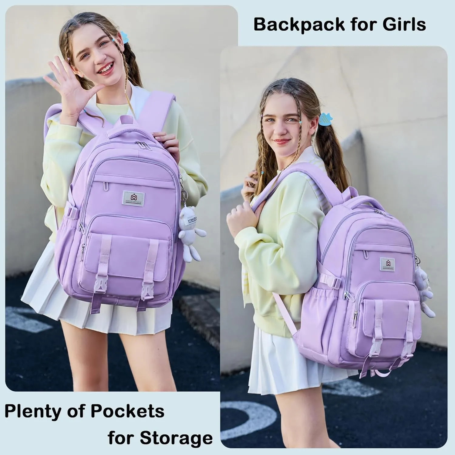 College Backpack Laptop Backpacks 15.6 Inch for Men Women Elementary Middle High School Book Bag For Teens Girls Boys Student Anti Theft Travel Daypack Large Bookbags-Purple