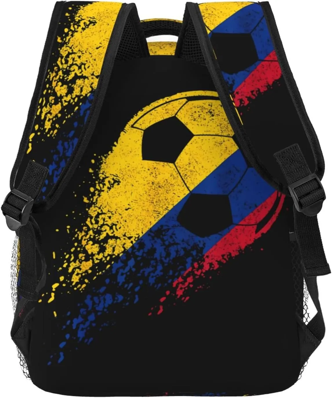 Colombia Soccer Colombian Flag Pride Soccer Player Casual Backpack Travel Pack Bag Laptop Backpacks With Side Pockets Front Zipper Pockets Bookpack Daypack Picnic Rucksack Computer Bag
