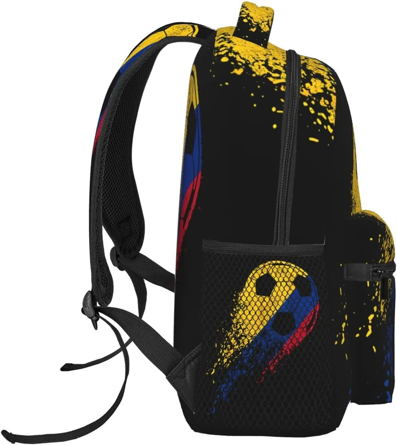 Colombia Soccer Colombian Flag Pride Soccer Player Casual Backpack Travel Pack Bag Laptop Backpacks With Side Pockets Front Zipper Pockets Bookpack Daypack Picnic Rucksack Computer Bag