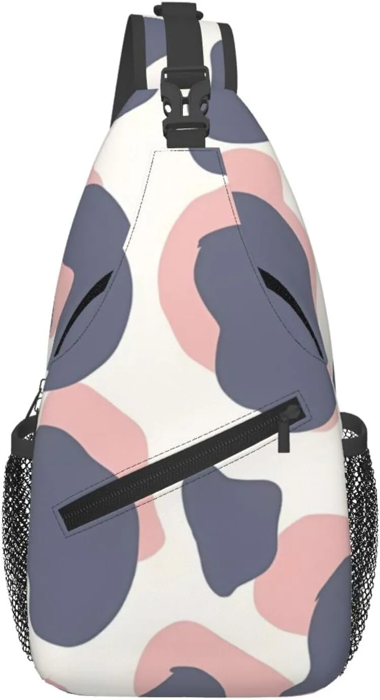 Colorful Cow Pattern Sling Bag Casual Chest Bags Adjustable Crossbody Bag Shoulder Backpack For Travel Hiking