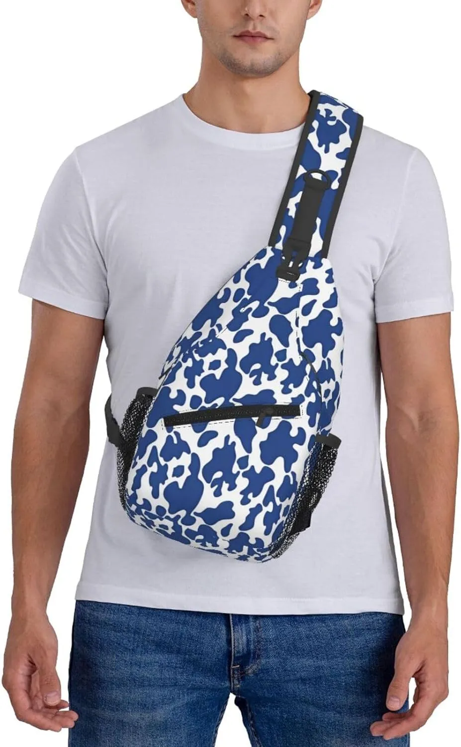 Colorful Cow Pattern Sling Bag Casual Chest Bags Adjustable Crossbody Bag Shoulder Backpack For Travel Hiking