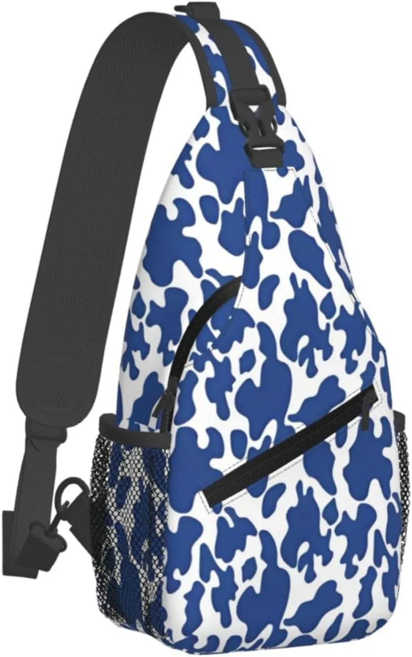 Colorful Cow Pattern Sling Bag Casual Chest Bags Adjustable Crossbody Bag Shoulder Backpack For Travel Hiking