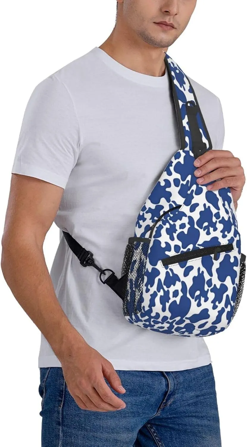 Colorful Cow Pattern Sling Bag Casual Chest Bags Adjustable Crossbody Bag Shoulder Backpack For Travel Hiking