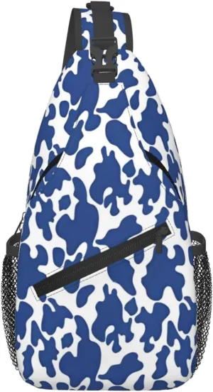 Colorful Cow Pattern Sling Bag Casual Chest Bags Adjustable Crossbody Bag Shoulder Backpack For Travel Hiking