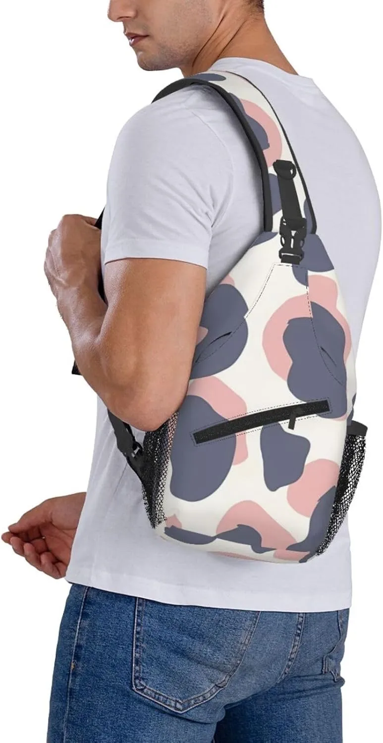 Colorful Cow Pattern Sling Bag Casual Chest Bags Adjustable Crossbody Bag Shoulder Backpack For Travel Hiking