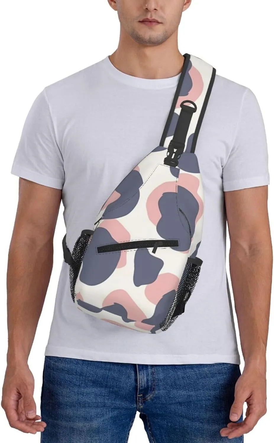 Colorful Cow Pattern Sling Bag Casual Chest Bags Adjustable Crossbody Bag Shoulder Backpack For Travel Hiking