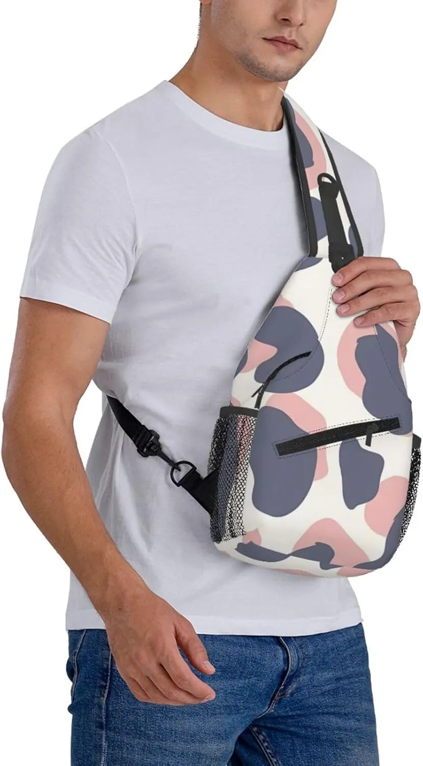 Colorful Cow Pattern Sling Bag Casual Chest Bags Adjustable Crossbody Bag Shoulder Backpack For Travel Hiking