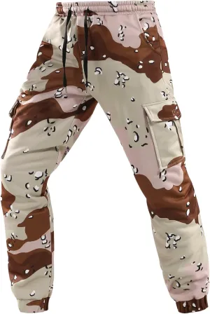 Colorful House Men Camo Cargo Jogger Sweatpants Casual Drawstring Camouflage Cargo Work Pants with Pockets