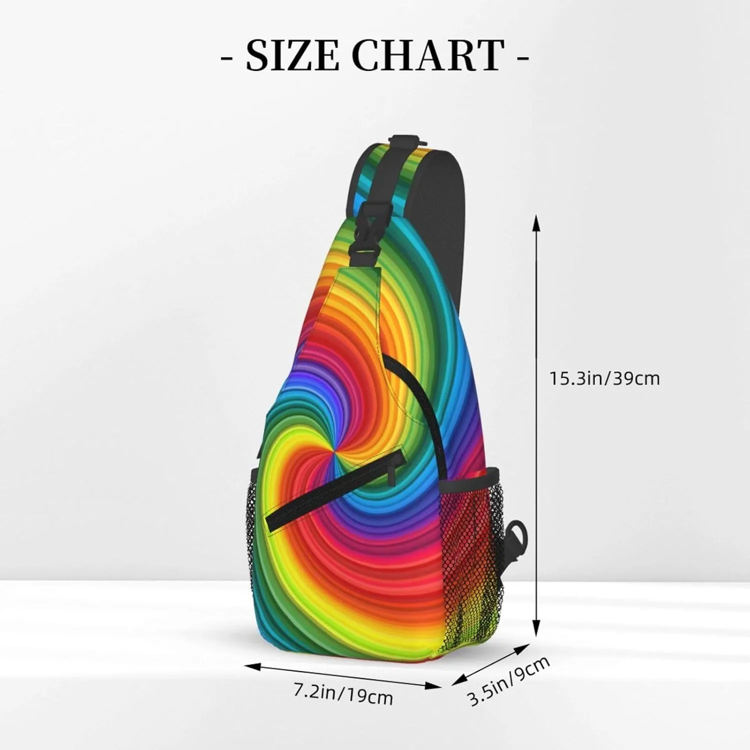 Colorful Rainbow Swirl Crossbody Bags Cross Men Chest Bag Adjustable Sling Backpack Shoulder Bag For Women Cycling Travel Sport Hiking