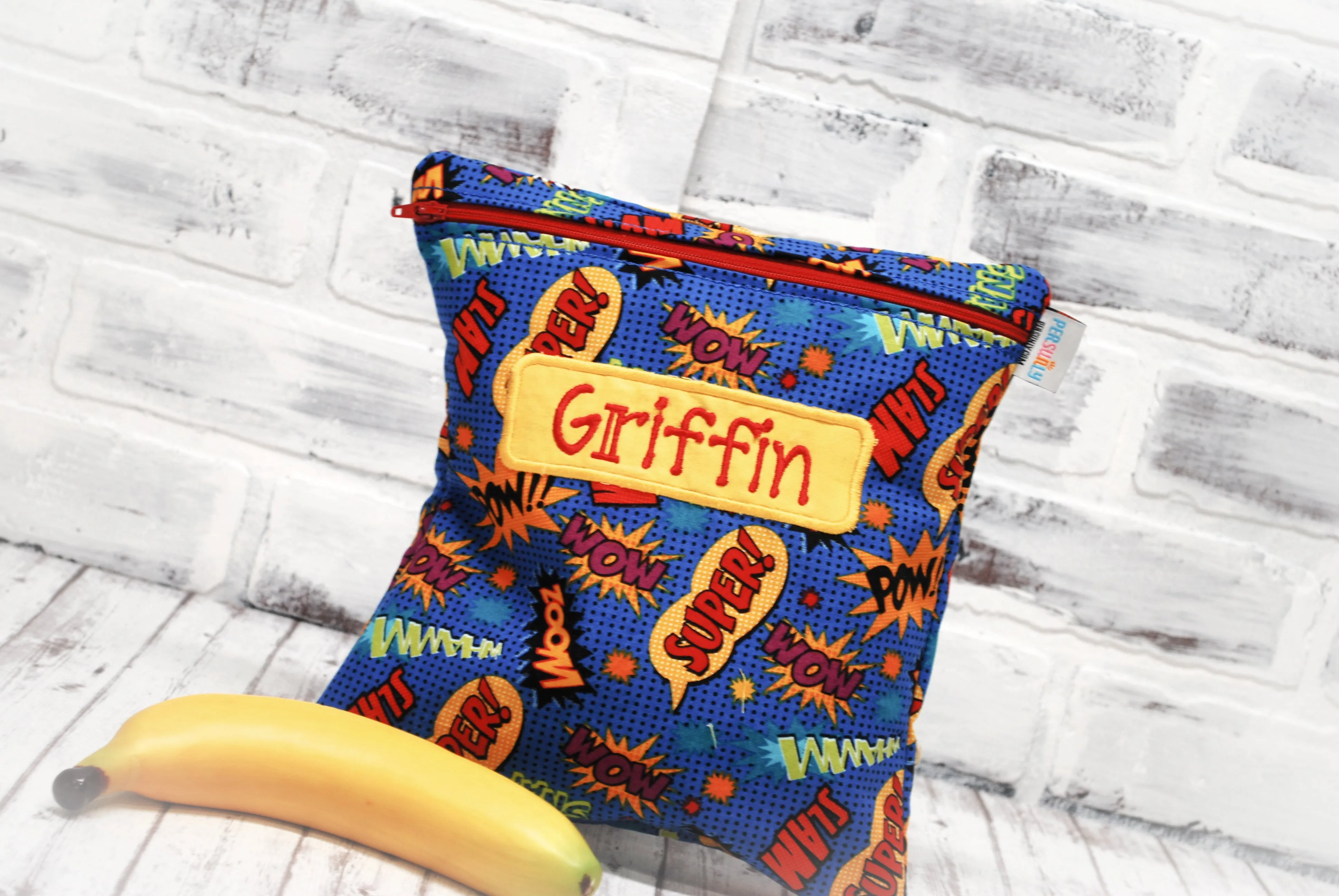 Comic Book Words Personalized Reusable Food Bag