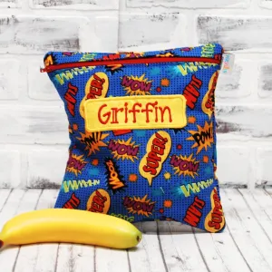 Comic Book Words Personalized Reusable Food Bag