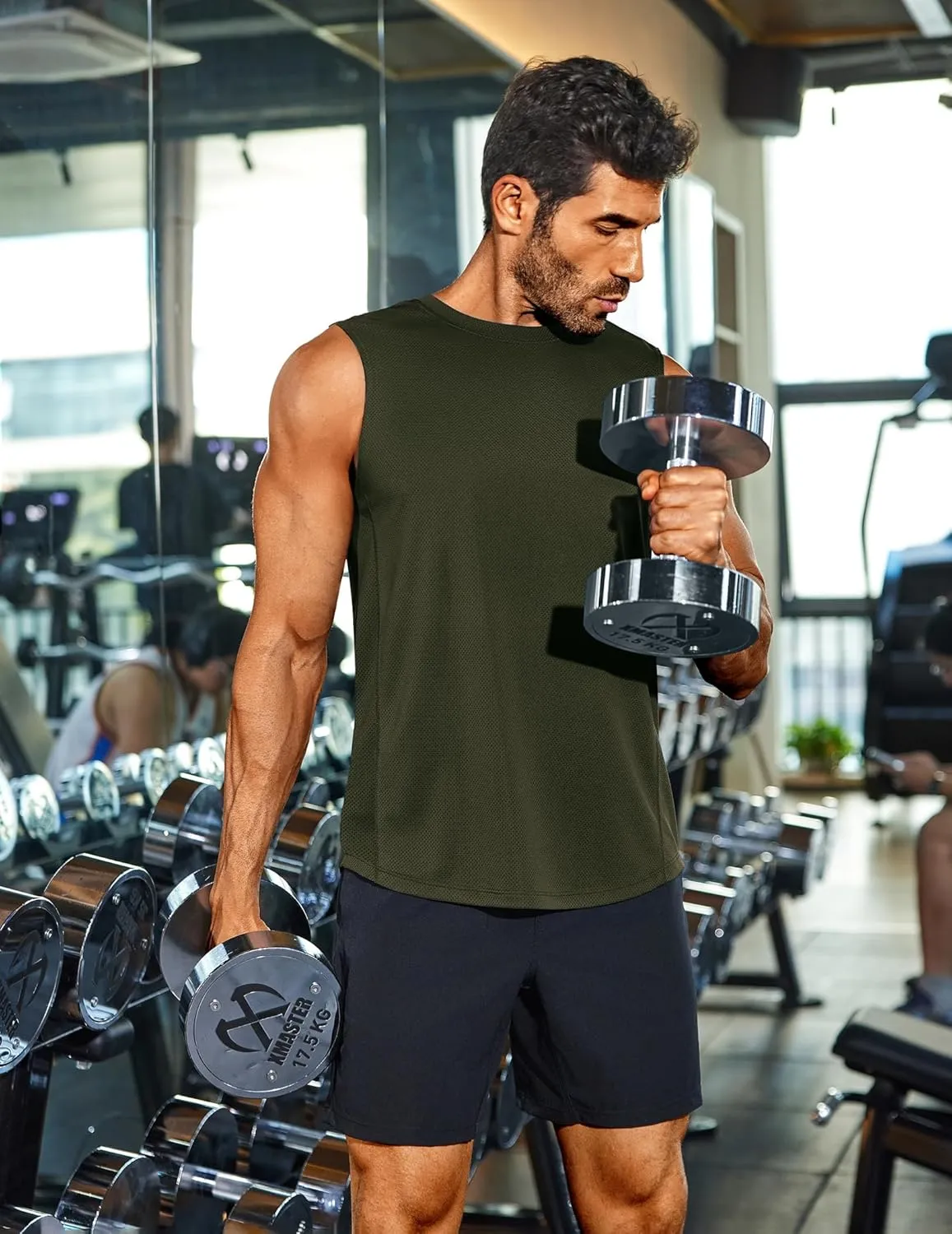 COOFANDY Sleeveless Muscle Shirts for Men Dry Fit Workout Gym Tank Tops Summer Swim Beach Shirt