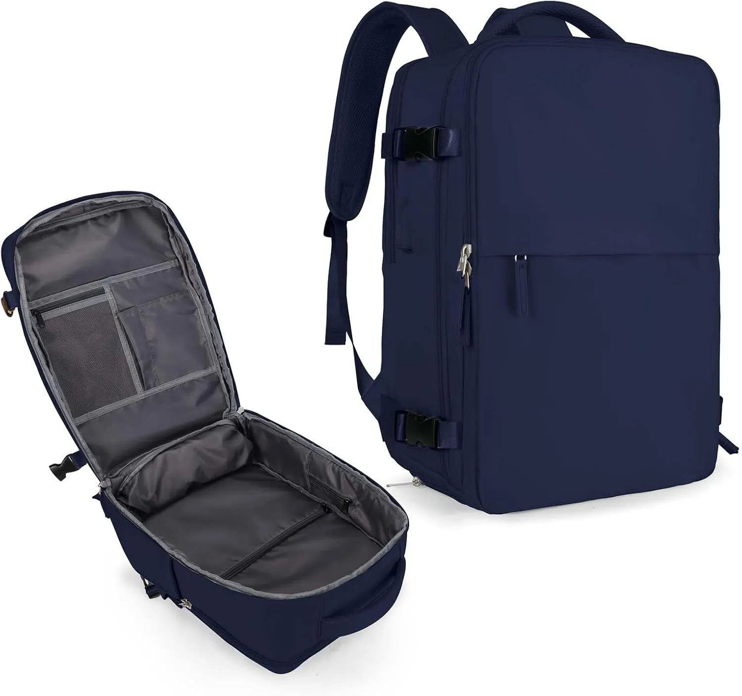 coowoz Travel Backpack For Women Men Airline Approved,Navy blue Carry On Backpack,Large Hiking Backpack Waterproof Outdoor Sports Rucksack Casual Daypack Fit 15.6 Inch Laptop Backpack College Backpack