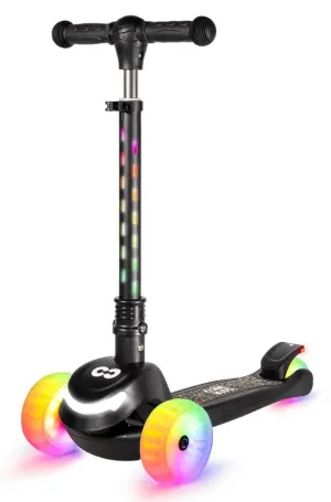 CORE Spark 3 Wheel LED Kids Scooter - Black
