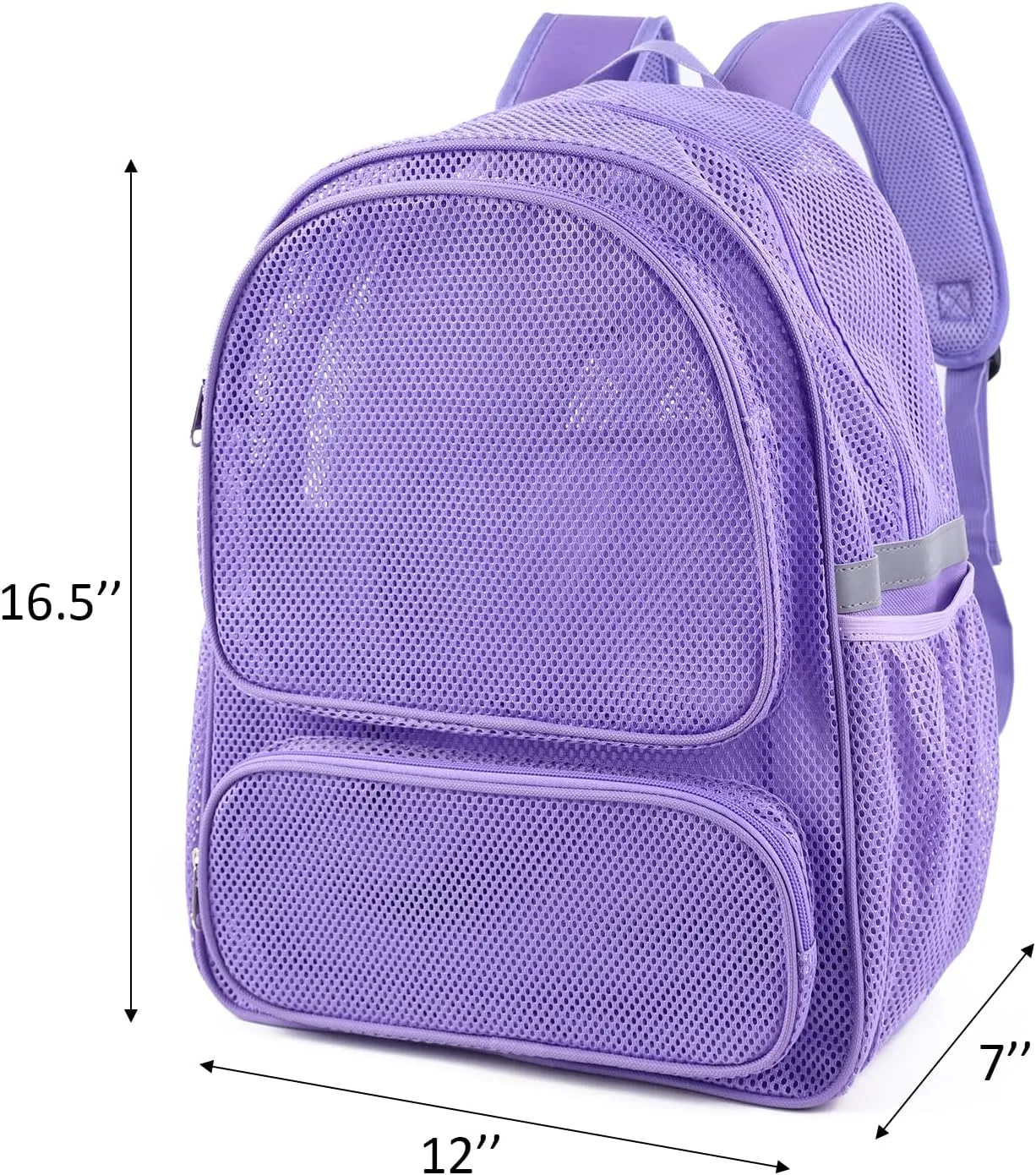 COVAX Mesh Backpack for Adults, Mesh School Bookbag Girls Boys, Semi-transparent net Back Pack for Gym, Work, Sports, Travel (Purple)