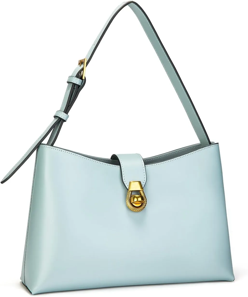 C.Paravano Shoulder Bags for Women | Glossy Leather PU Tote Bag with Zipper Closure | Hobo Handbag | Under the Arm Purses