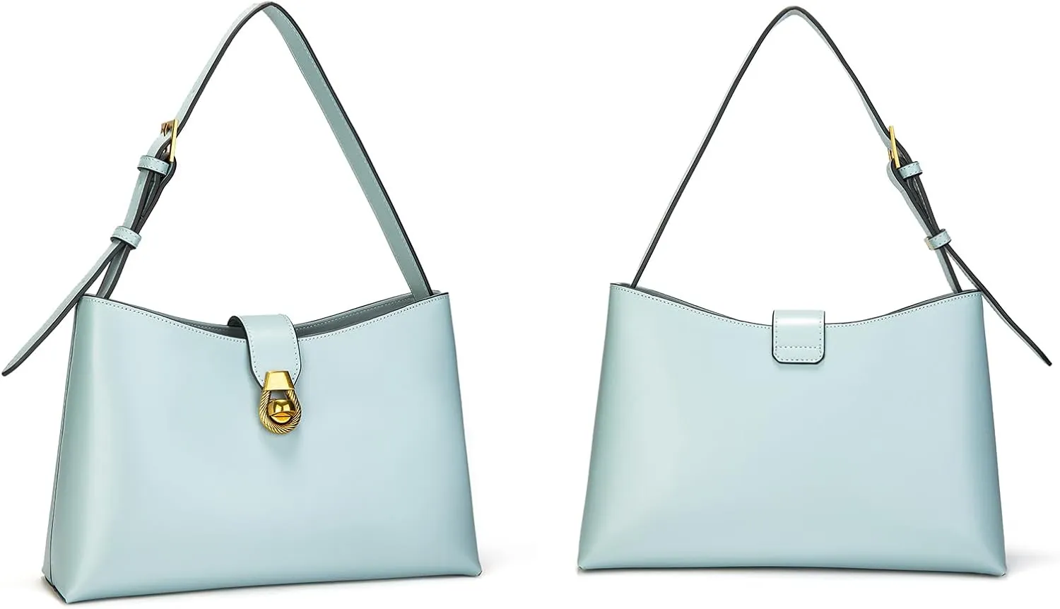 C.Paravano Shoulder Bags for Women | Glossy Leather PU Tote Bag with Zipper Closure | Hobo Handbag | Under the Arm Purses