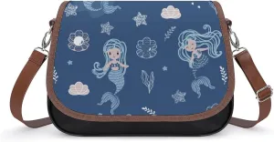 Crescent Stars Women's Shoulder Handbag Large-Capacity Crossbody Bag Built-in Compartment Pocket Messenger Bag