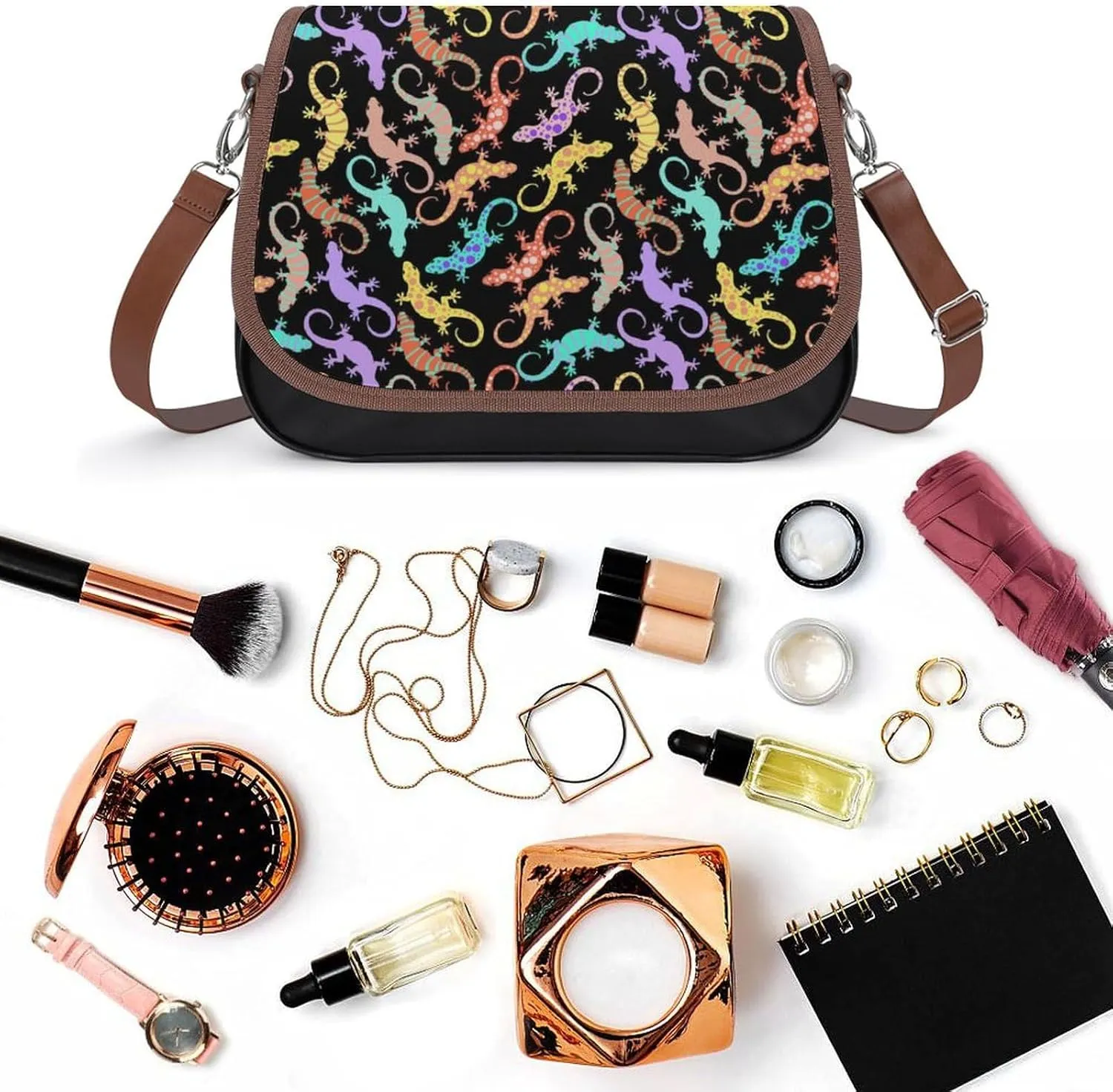 Crescent Stars Women's Shoulder Handbag Large-Capacity Crossbody Bag Built-in Compartment Pocket Messenger Bag