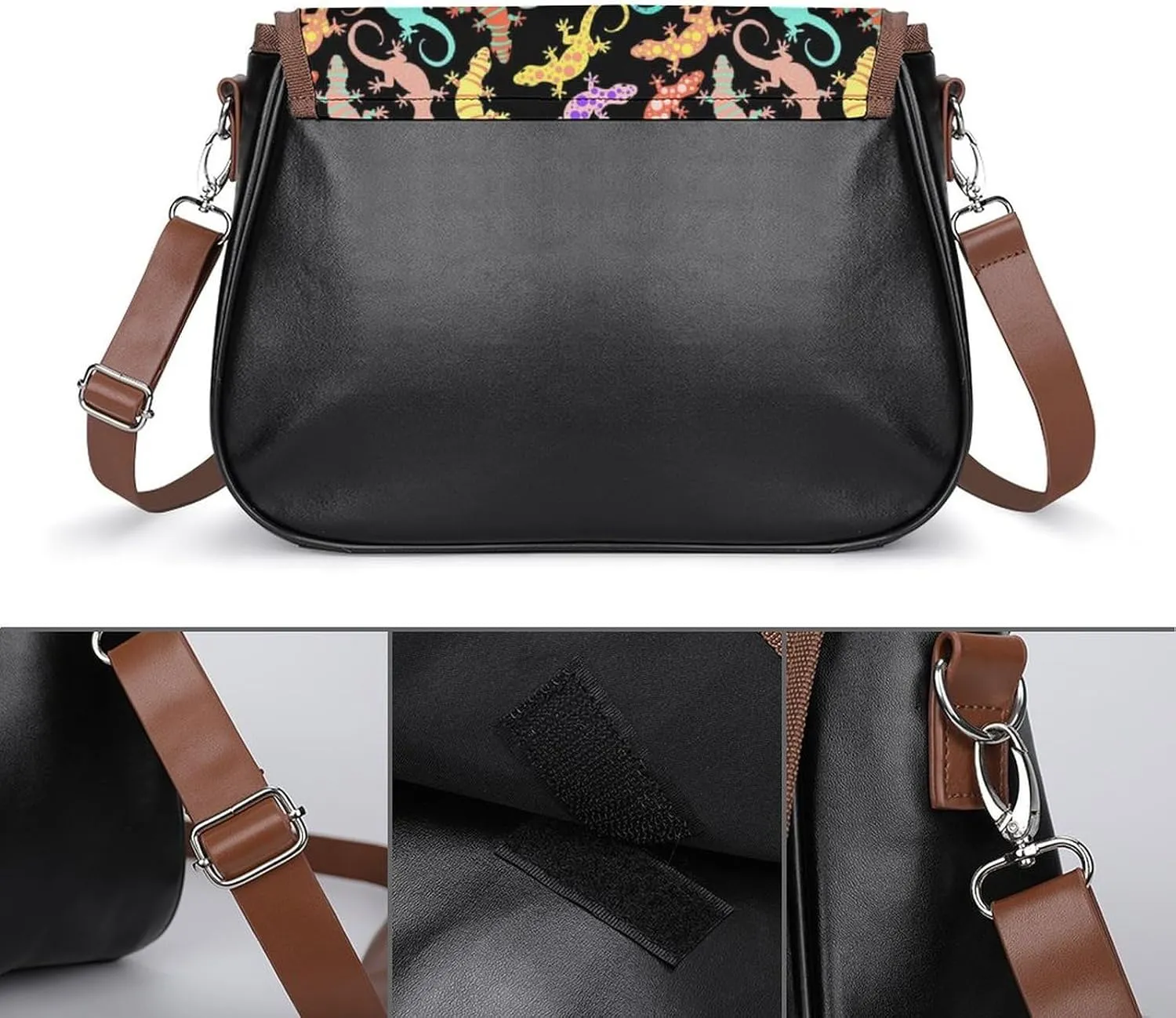 Crescent Stars Women's Shoulder Handbag Large-Capacity Crossbody Bag Built-in Compartment Pocket Messenger Bag
