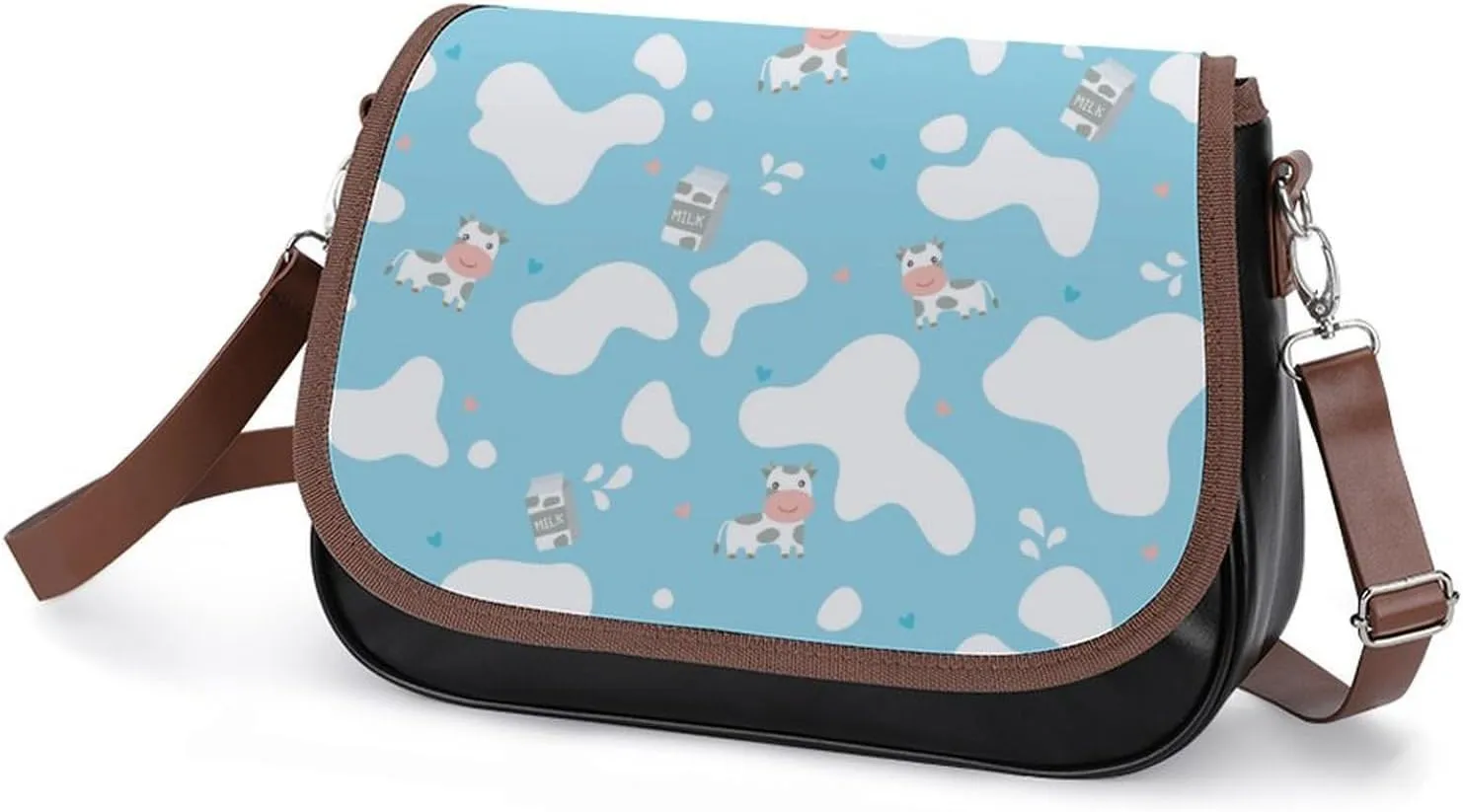 Crescent Stars Women's Shoulder Handbag Large-Capacity Crossbody Bag Built-in Compartment Pocket Messenger Bag