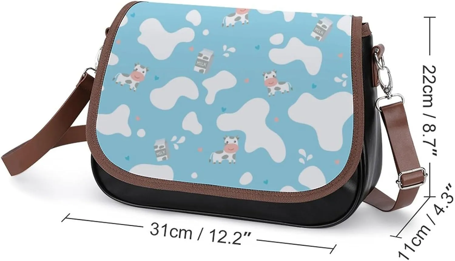 Crescent Stars Women's Shoulder Handbag Large-Capacity Crossbody Bag Built-in Compartment Pocket Messenger Bag