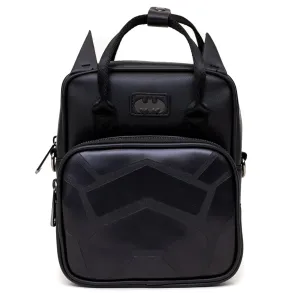 Crossbody Bag with Handles - Batman Embossed Armor Texture Black