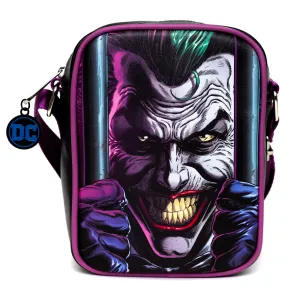 Crossbody Bag with Pocket - DC Comics Joker Jail Break and Batman Comic Book Poses Black