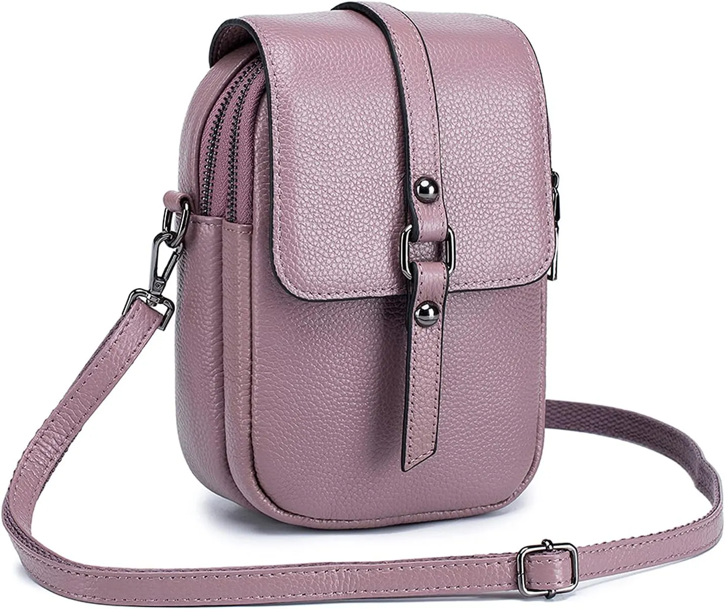 Crossbody Phone Bag Messenger Shoulder Bag Genuine Leather Phone Pouch