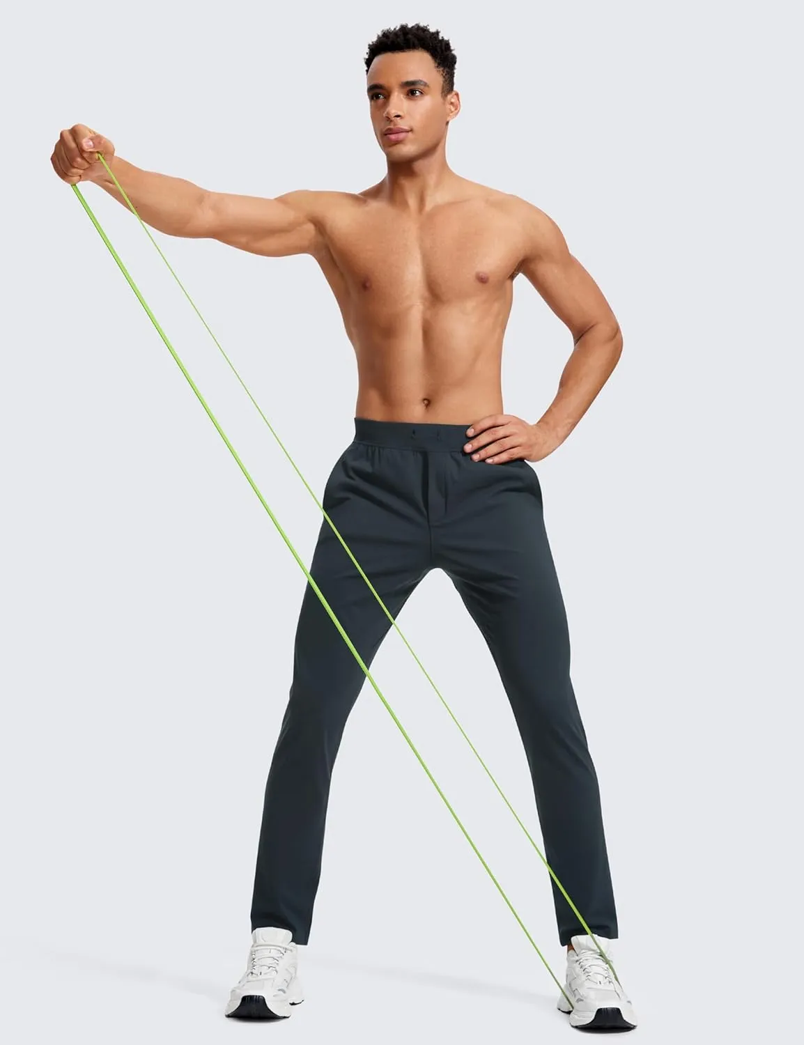 CRZ YOGA 4-Way Stretch Athletic Pants for Men 30" Workout Lounge Casual Work Jogger with Zip Pocket