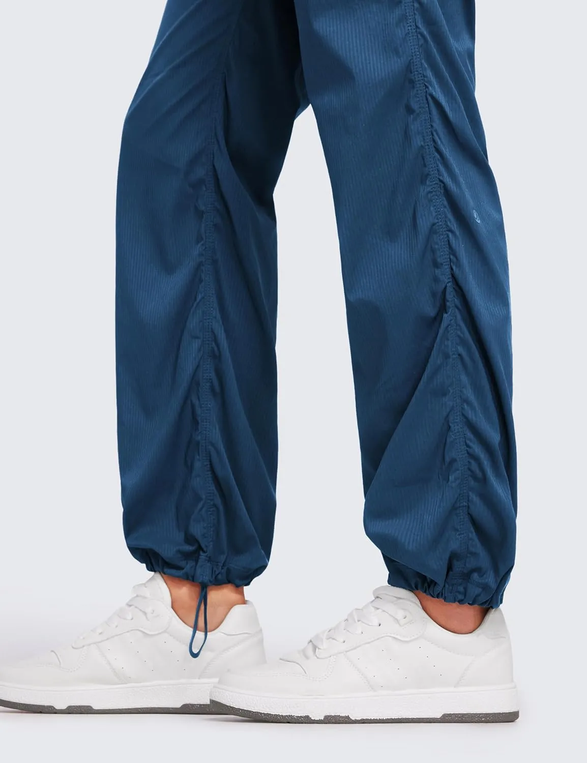 CRZ YOGA Lightweight Straight Leg Workout Pants for Women Casual Ruched Work Gym Athletic Joggers with Pockets
