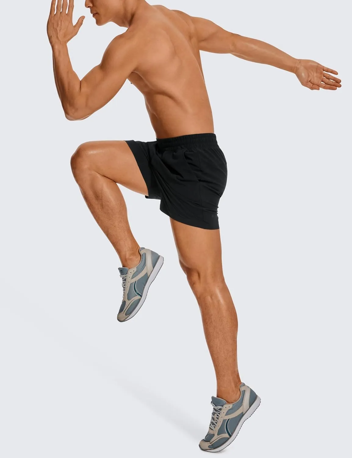 CRZ YOGA Men's Linerless Workout Shorts - 5'' Lightweight Quick Dry for Running Sports Athletic Gym with Pockets