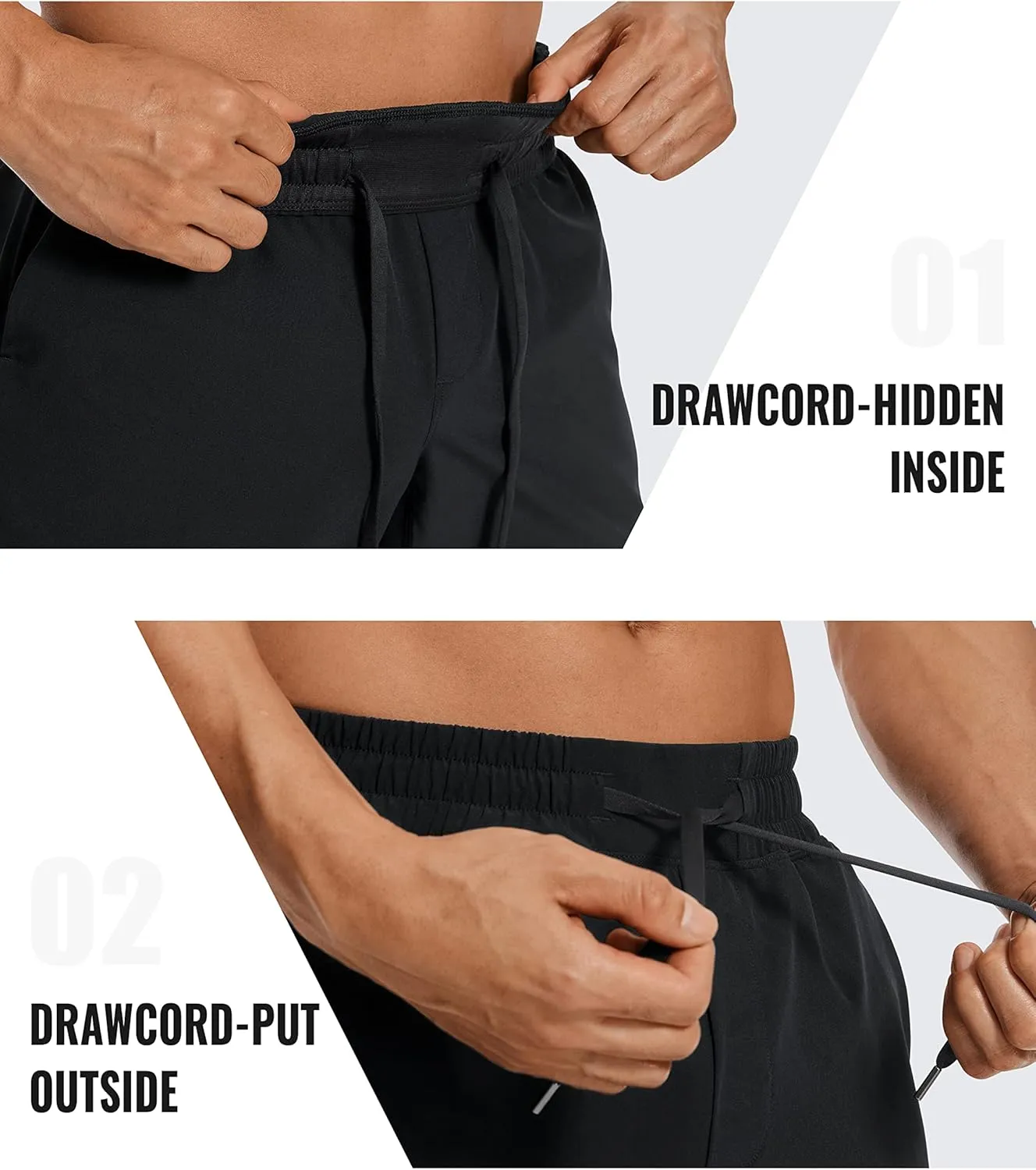 CRZ YOGA Men's Linerless Workout Shorts - 5'' Lightweight Quick Dry for Running Sports Athletic Gym with Pockets