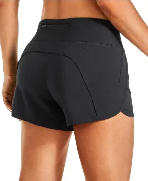 CRZ YOGA Womens Lightweight Gym Athletic Workout Shorts Liner 4" - Quick Dry Running Sport Spandex Shorts Mesh Zipper Pockets