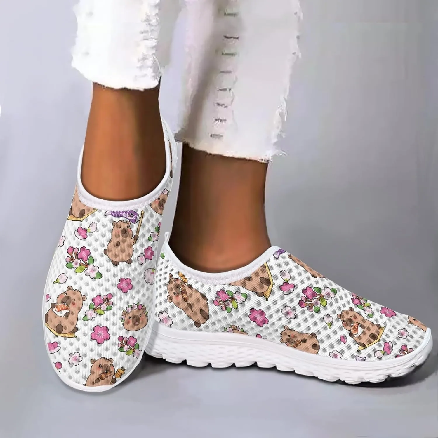 Cumagical Walking Shoes Breathable Mesh Wide Width Design Non Binding Upper for Comfort