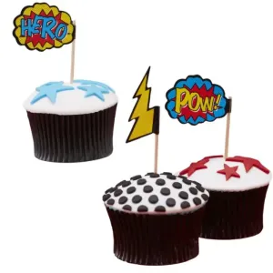 Cupcake Picks - Comic Superhero