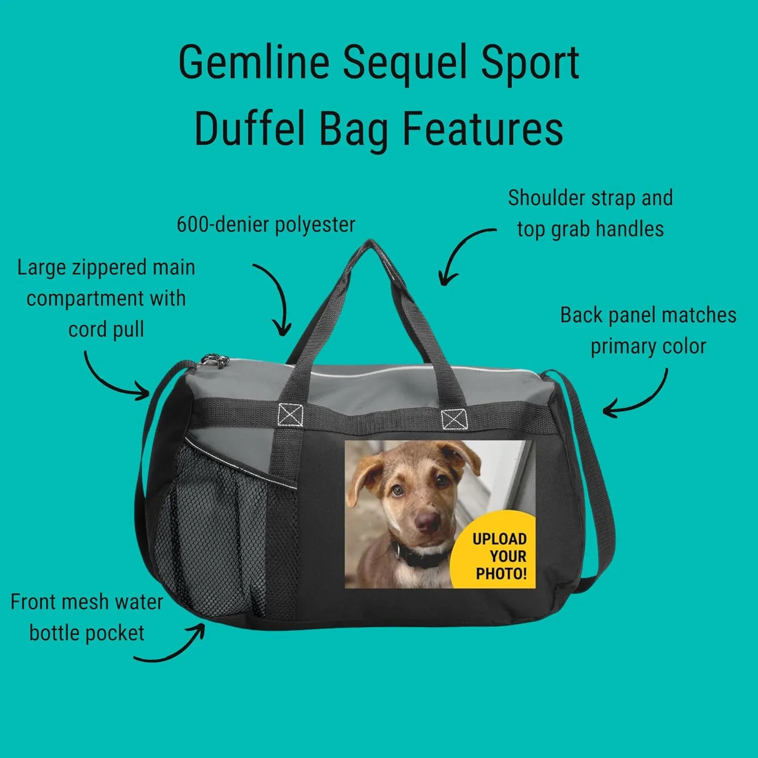 Custom Image Upload Duffel Bag: Gym Duffel Bag