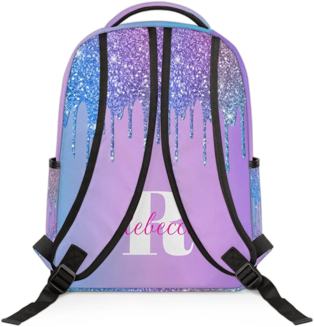Custom Large Travel Laptop Backpack Personalized Computer Backpacks Work Business Bags Women Men Travel Casual Laptop Bag Purse, Multi Blue
