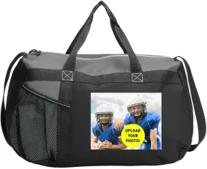 Custom Photo Upload Football Sports Gym Duffel Bag: Gym Duffel Bag