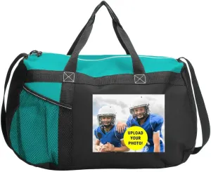 Custom Photo Upload Football Sports Gym Duffel Bag: Gym Duffel Bag